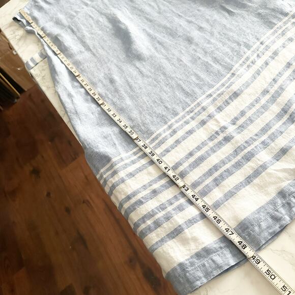 Chico’s Size 1 Sleeveless Stripe Hem Linen Tie Belt Midi Dress women’s size 8 - Picture 5 of 11